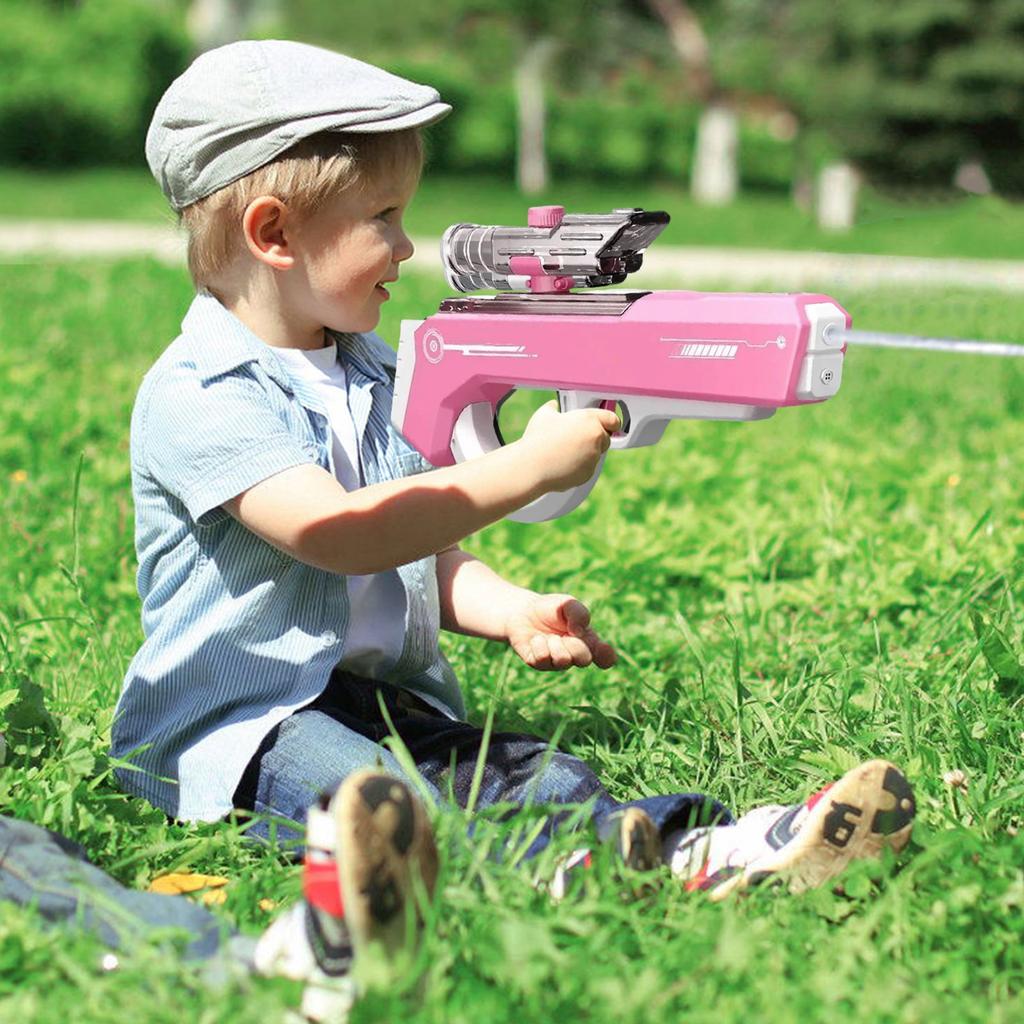 Electric Water Guns, Large Range, Automatic Filling, Rechargeable, Blue, Kids & Adults