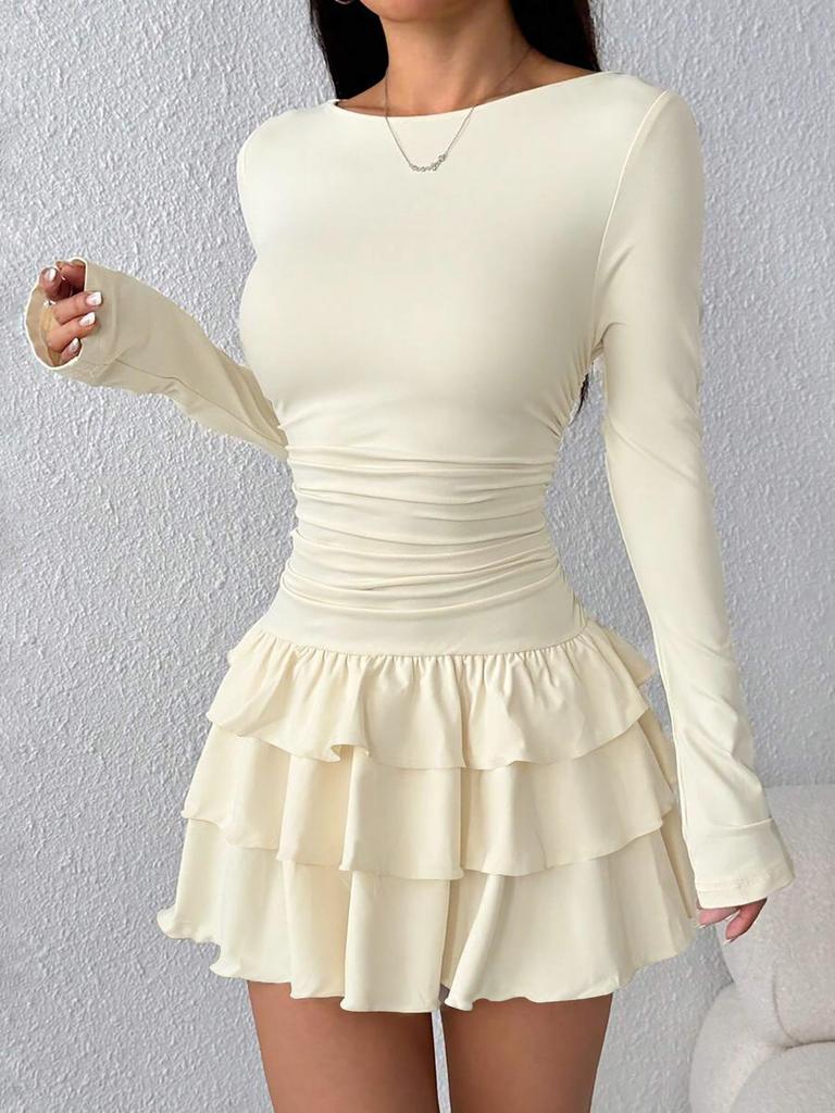 Vestido Europeo y Americano Adelgazante para Mujer de Manga Larga Otoño/Invierno