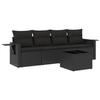 VidaXL Salon de Jardin avec Coussins 5 pcs, Canapés de Terrasse, Ensemble de Meubles de Patio, Mobilier d'Extérieur, Noir 3219884