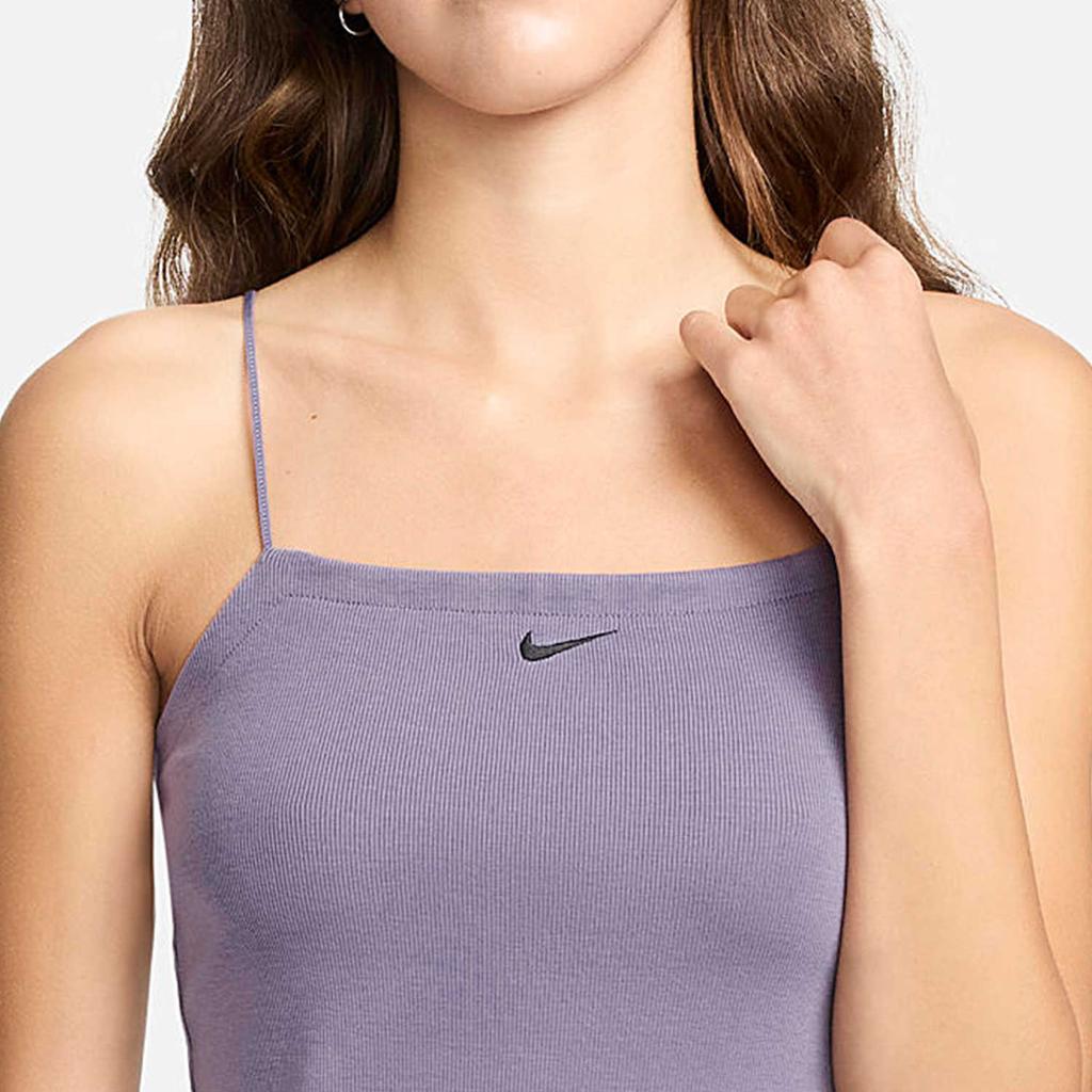 Nike Slim-Fit Solid Sleeveless Dress Women Dress Deep-Dawn-Purple FN4158-509