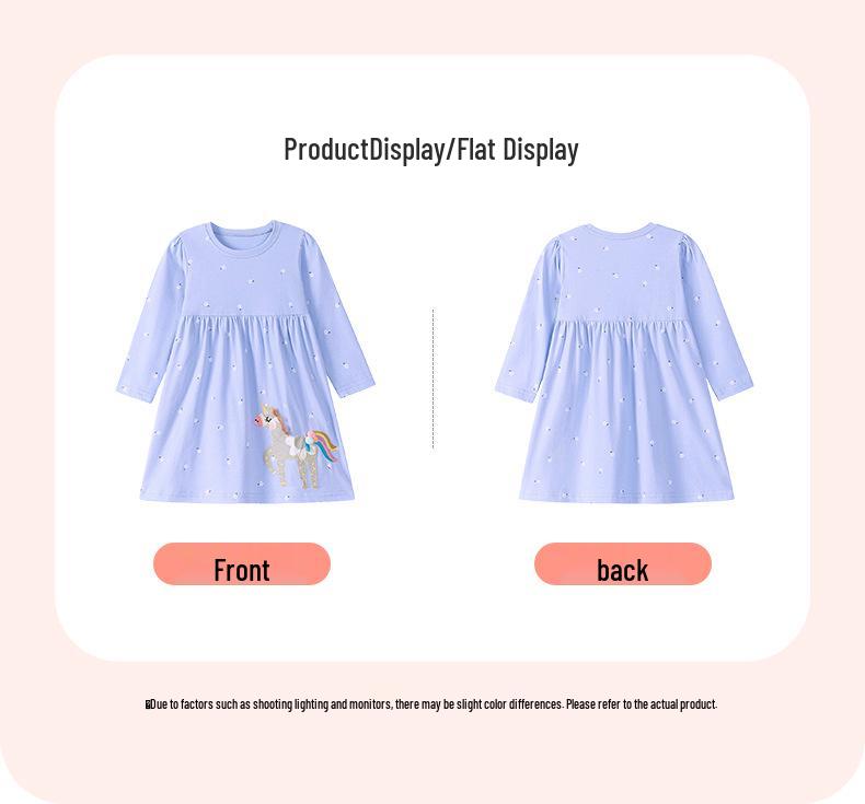 Little Maven Cartoon Long-Sleeve Girls' Dress for Autumn