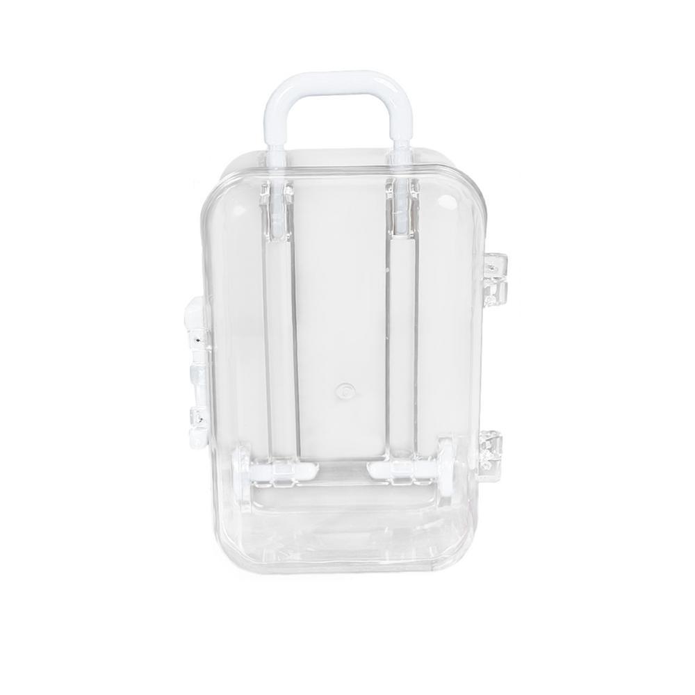 Mini Maleta Joyero Estuche de Almacenamiento Maleta de Ruedas Transparente Caja de Dulces Caja de Dulces de Boda Organizador de Carrito Pequeño Maleta de Viaje Nuevo