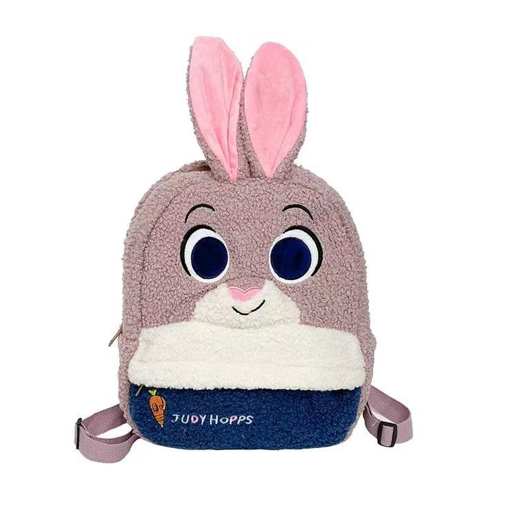 New Nick & Judy Backpack Cute Cartoon Plush Backpack Ultra Lightweight Large Capacity Doll Bag For Students Kids Gift