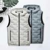 Herren-Winterweste, gepolstert, einfarbig, ärmellos, verdickt, mit Kapuze, warm, lässig, Übergröße, winddicht, Winterweste für Dating