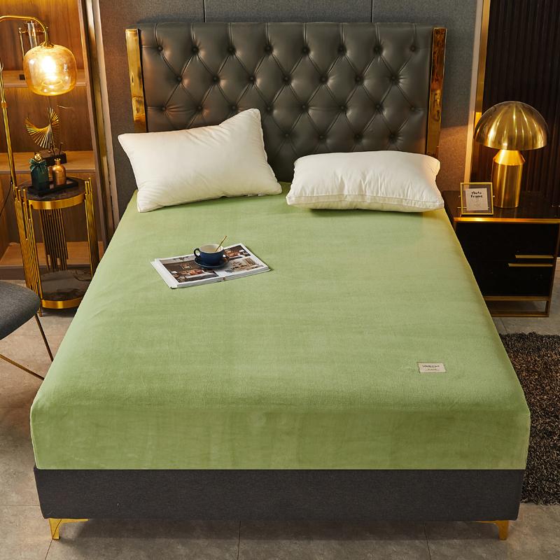 Super Soft Warm Flannel Solid Bed Fitted Sheet - Cozy Single or Double Bedding, Perfect for a Luxurious Night's Sleep