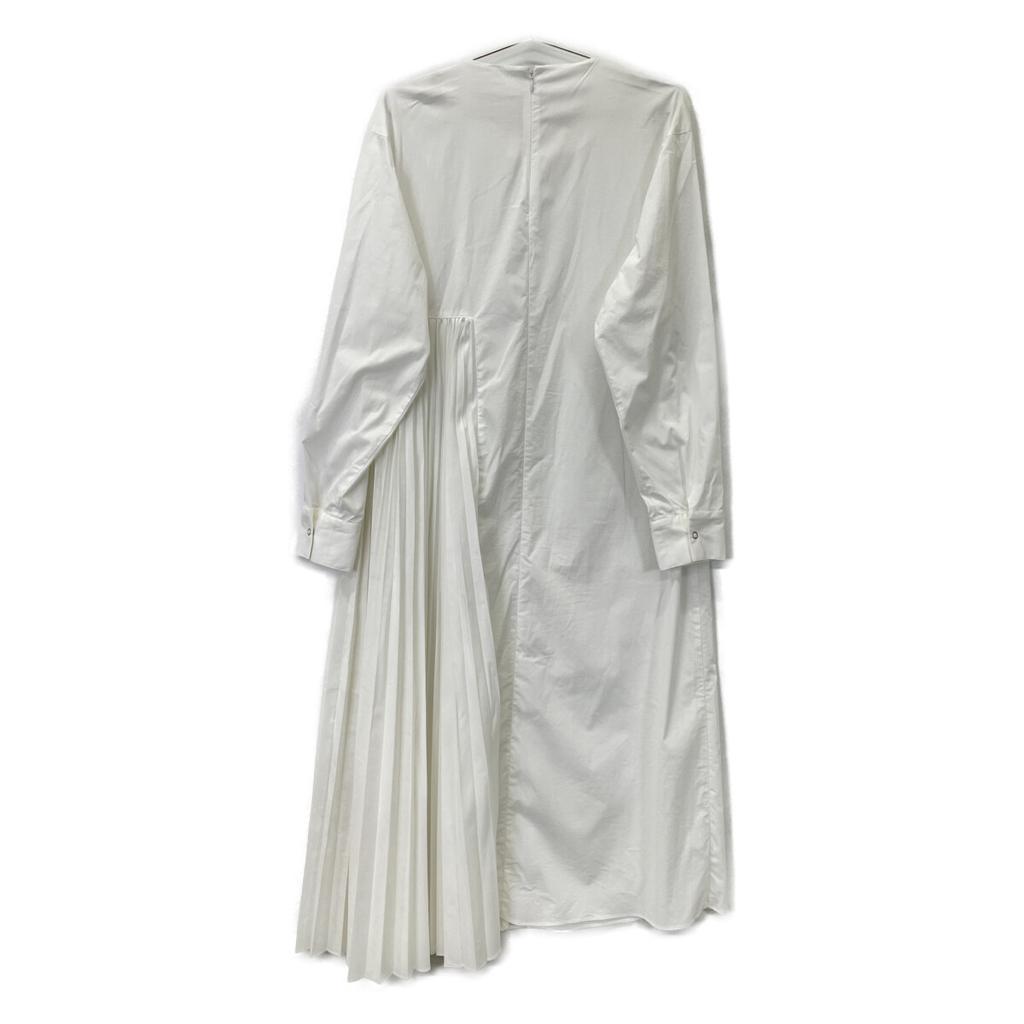 ELENDEEK 511960322701 Beige X White Pleated One-Piece Asymmetrical Knit Set Dress F Beige X whiteUsed