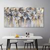 Abstract White Golden Flower Canvas Paintings Modern Posters And Prints Wall Pictures for Living Room Home Decor