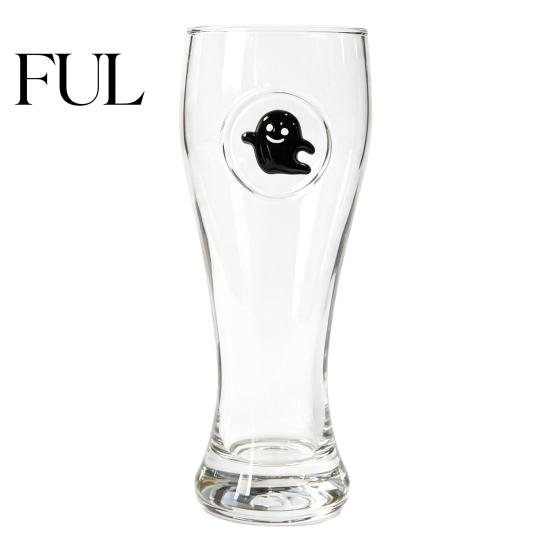 Atmospheric Beverage Cup 400ML Beer Glass, Spooky Pumpkin Ghost Black Cat Halloween Wine Glass Cup, Holiday Tall Glassware for Bar, Kitchen