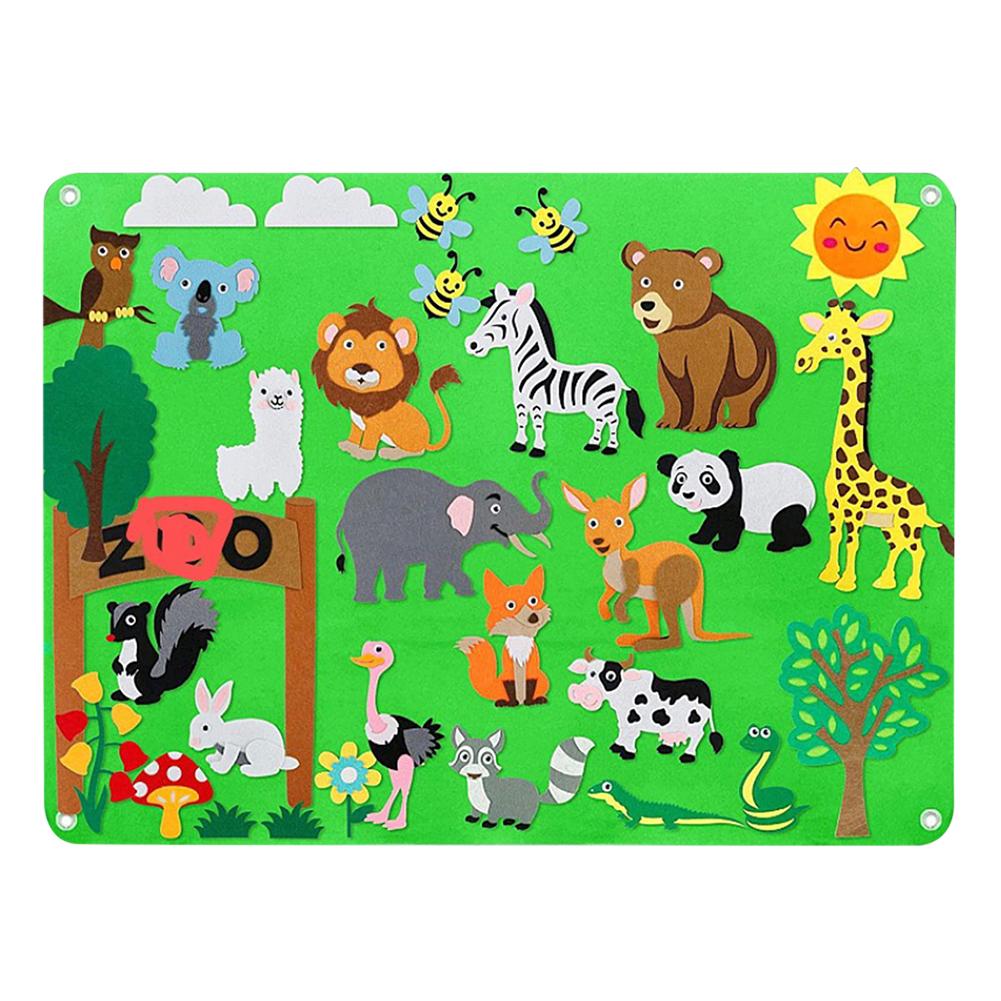 3D DIY Story Board Early Learning Felt Story Board Set Montessori Toys Interactive Play Set Promote Imagination for Kids Adults