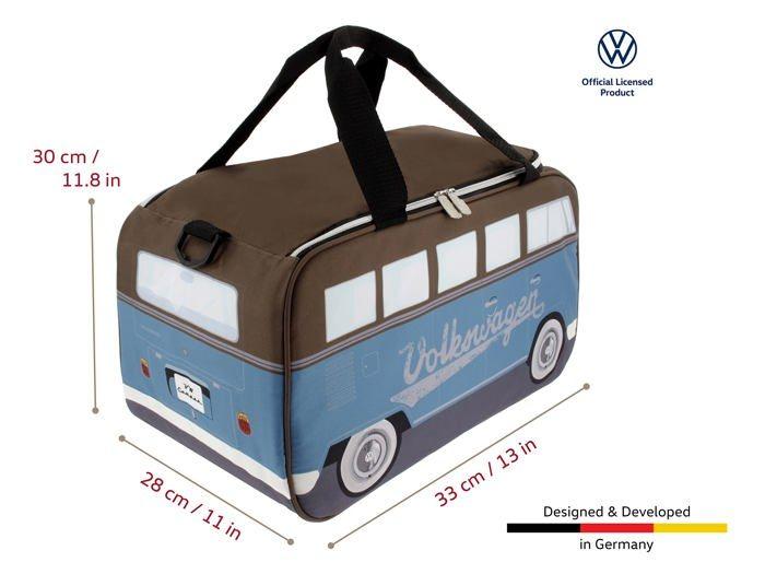 Sac isotherme - brisa - bucb05 - 25 l - vw combi bus t1 - vintage bleu pétrole/brun
