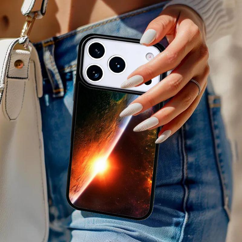 Earth Moon Sun Planet Phone Case For iPhone 17 Air 14 15 13 12 Max Cover For Apple 14 15 16 16e 11 Pro Max Plus