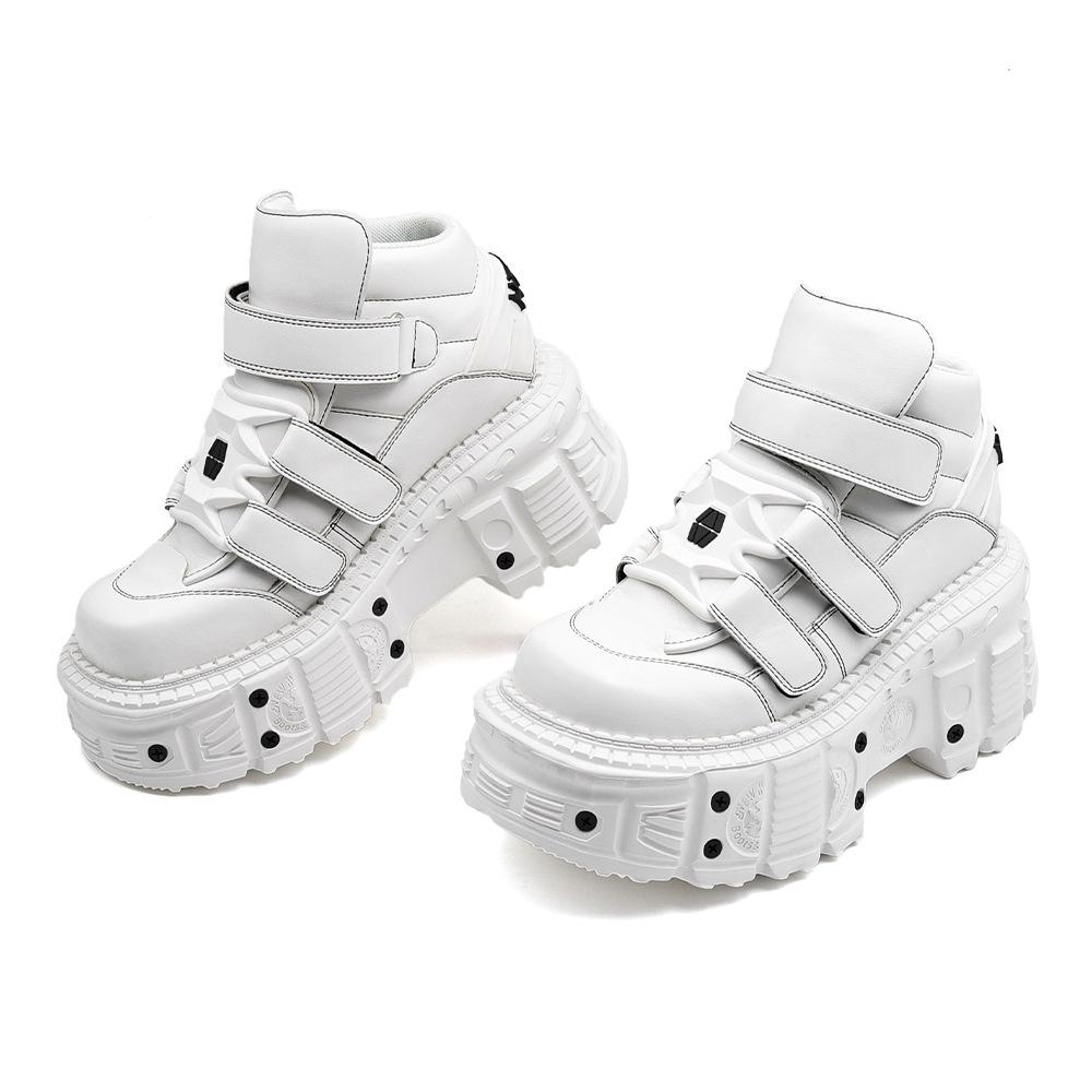 Trendy Chunky Platform Sneakers Unisex High Top Shoes with Tank Sole for Men and Women