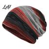 Vielseitiger Lässiger Haargummi Damen Geometrischer Druck Slouchy Hut Lässig Weich Dehnbar Totenkopfhut für Damen Mütze Warm Krebs Chemo Kopfbedeckung Outdoor