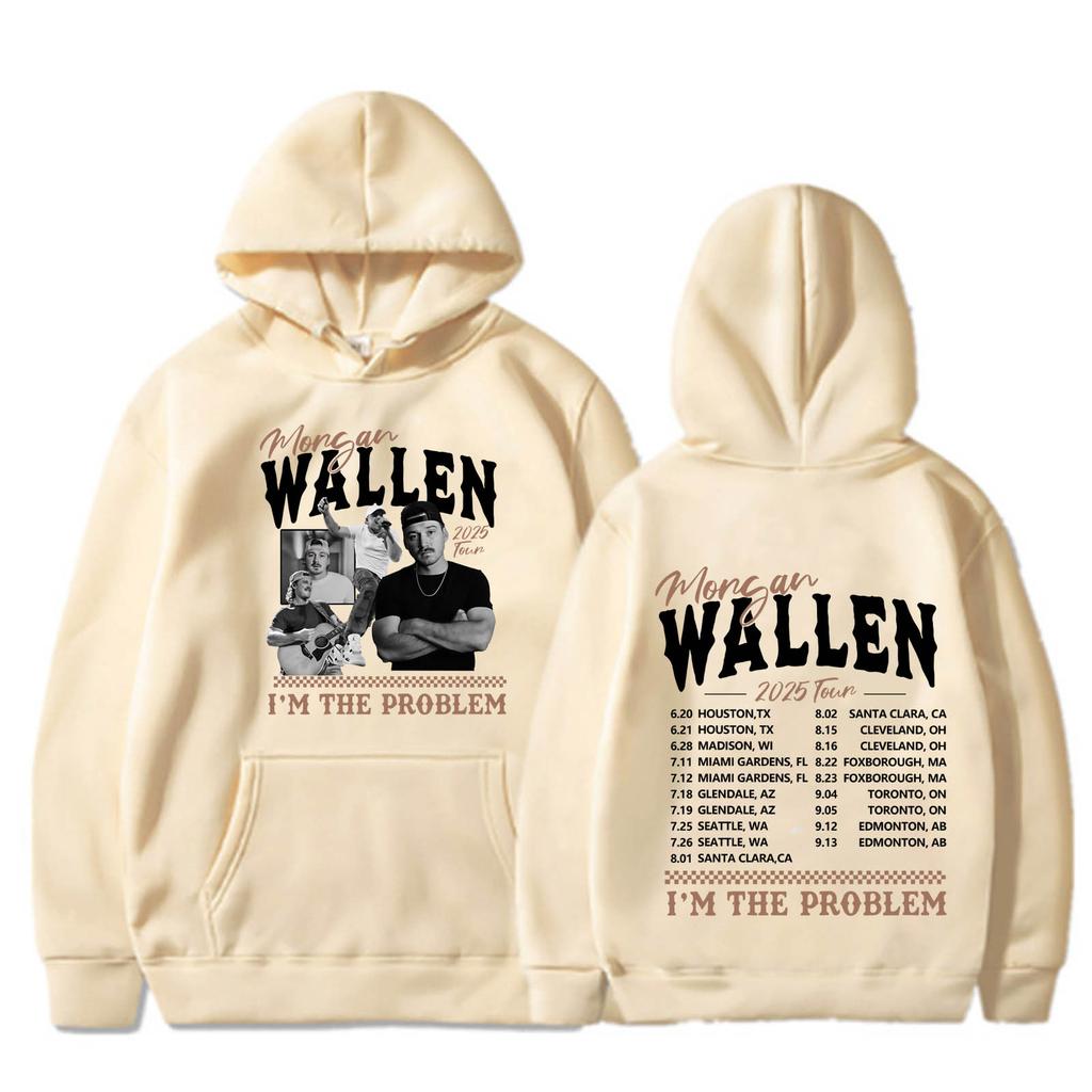 Morgan Wallen Country Music Hoodies Morgan I'm The Problem Tour 2025 Hoodie Harajuku Pullover Tops Man Woman Sweatshirt Gift