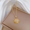 Sunflower Sunflower Light Luxury Temperament Gorgeous Full Diamond Necklace Women'S Versatile Collarbone Chain Titanium Steel Chain