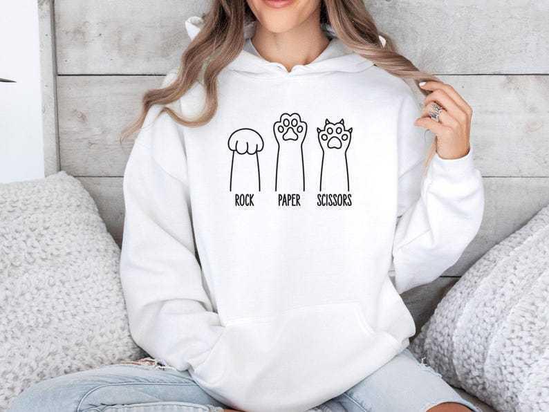 Autumn/Winter Women's Cat Paw Print Long Sleeve Hooded Sweatshirt