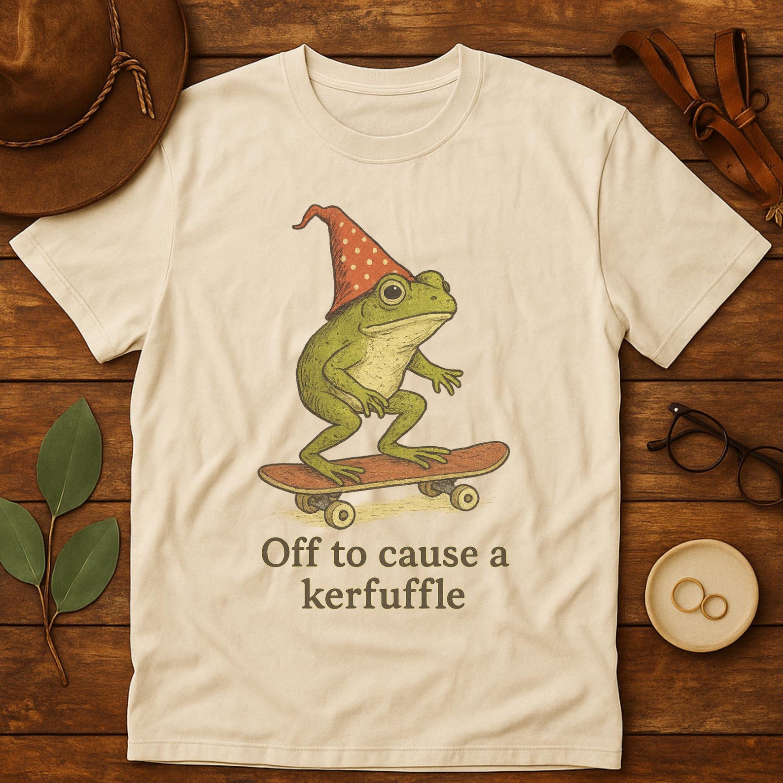 Funny Frog Skateboard T-Shirt – Whimsical Retro Toad Tee 2XL