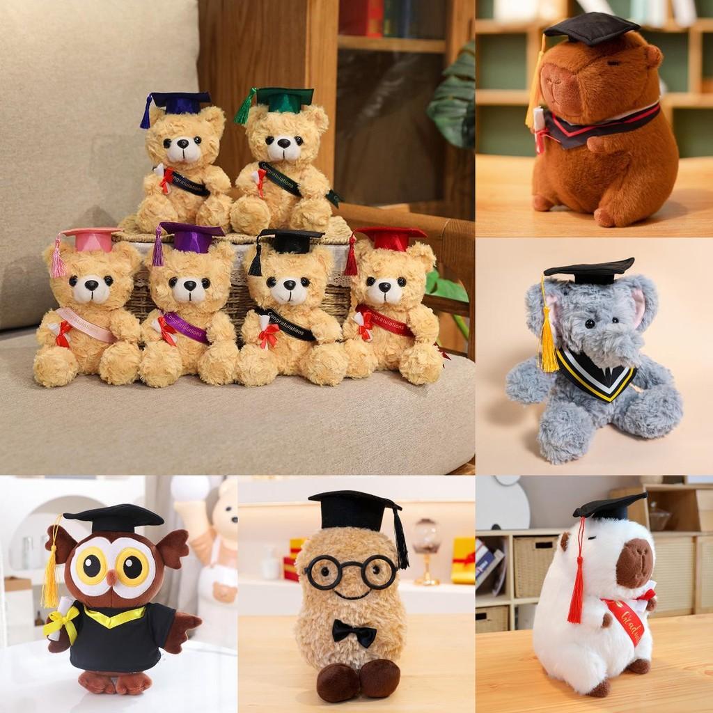 Capybara Graduation Plush Toy With Pp Cotton Filling For Commemorative Gift And Collectors Souvenir
