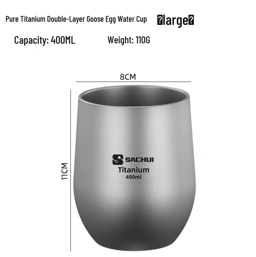 Ultralight Double-Layer Titanium Cup for Camping and Office