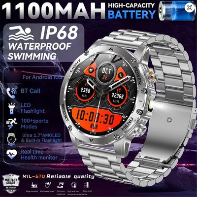 2026 Outdoor New 1000mAh Battery T-Rex 3 Military Grade Smart Watch Men IP69K Waterproof GPS HD Bluetooth Call 100 Sports Watch