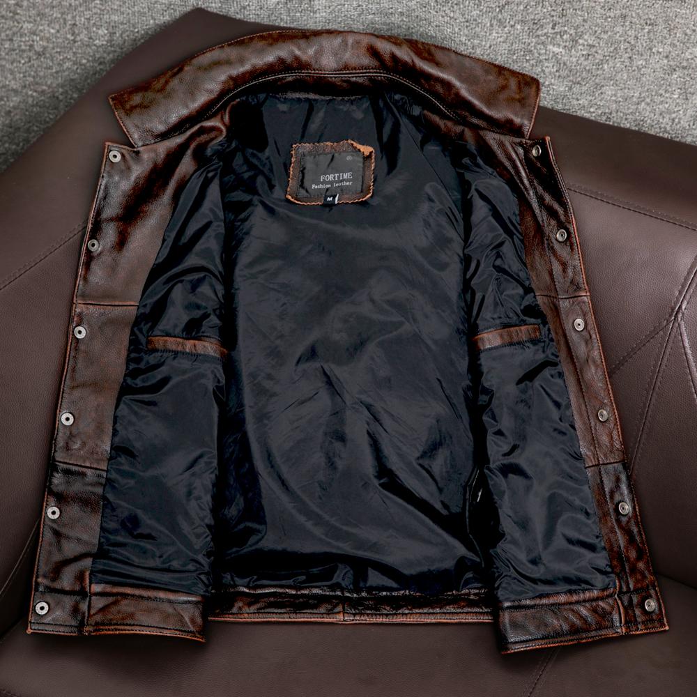 Herren Echte Lederweste Kurze Ärmellose Jacke Slim Fit Weste Herbstmode