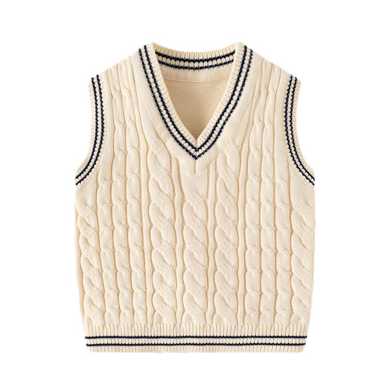 

Детский вязаный жилет с V-образным вырезом без рукавов для детей 2-9 лет 140