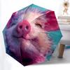 1 Stück Sparschwein Lächeln Automatischer Faltregenschirm - 8-Rippen Kompakter Reise-Regenschirm Langlebig & Tragbar für den Außenbereich, Perfektes Geschenk für Geburtstage085