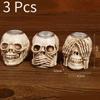 Candlestick Skeleton Resin Figurine Statues Model Halloween Skull Gift Decor