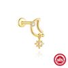 BOAKO 925 Silver Star Moon Chain Tassel Earrings for Women Fashion Luxury Fine Jewelry Dainty Piercing