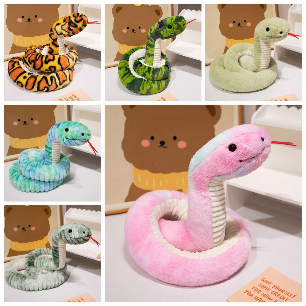 Colorful Boa Plush Doll Sticking Tongue Boa Snake Stuffed Toys Snake Plush Toy  Home Decor