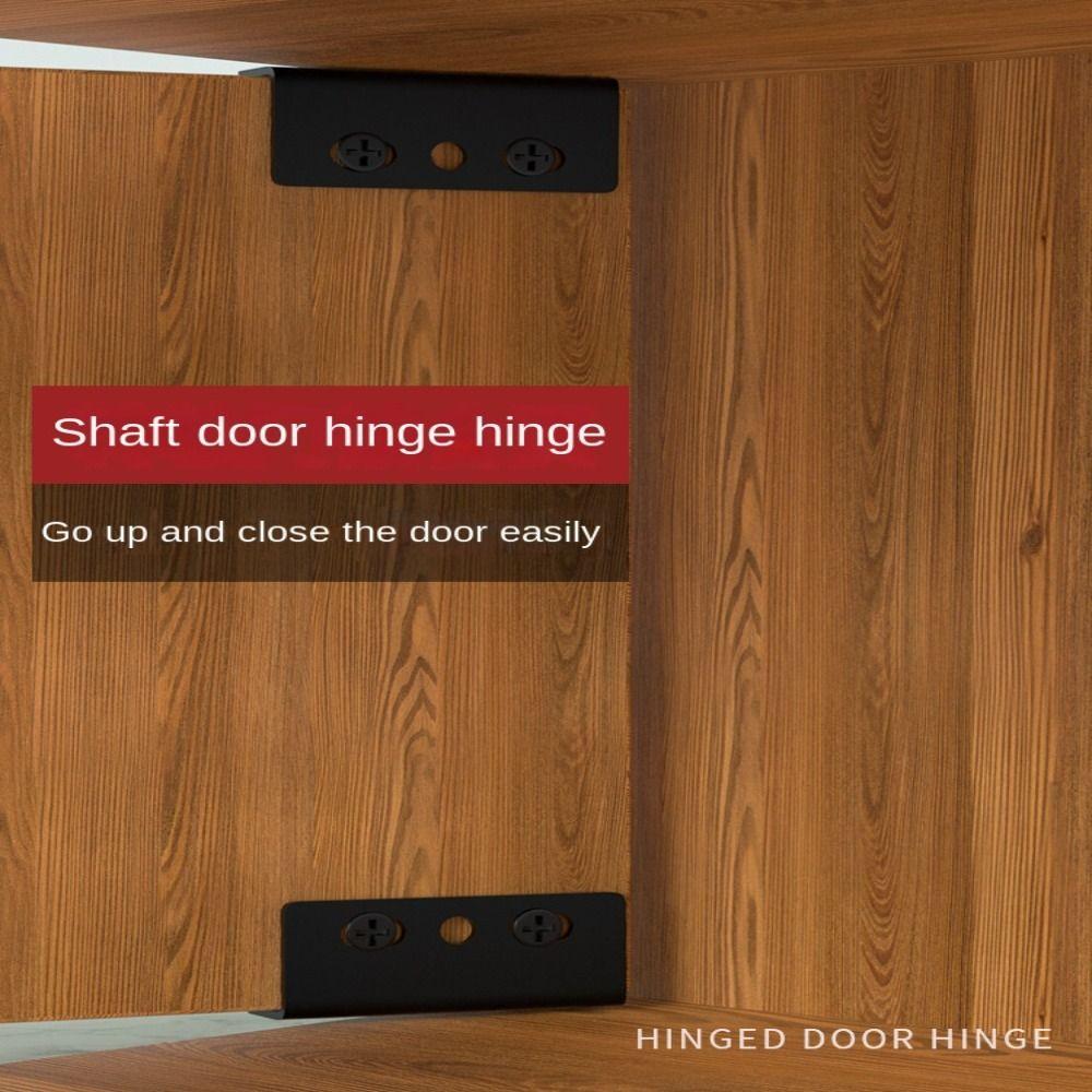 2pcs Black/Silver Pivot Hinges Stainless Steel Upper Lower Hinge Clips Furniture Hinge  Furniture