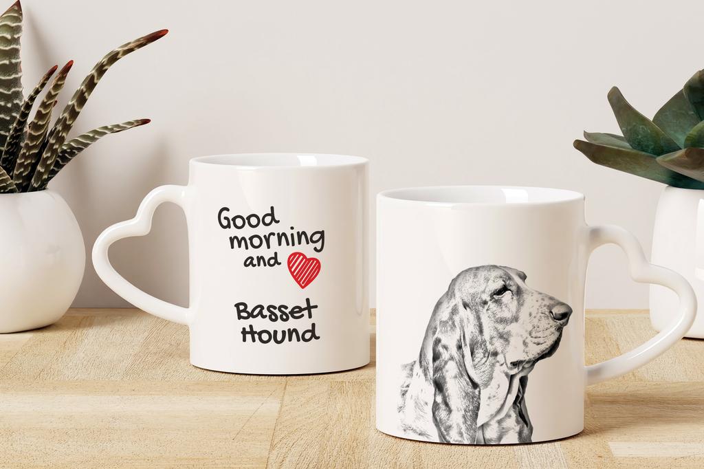 Basset Hound - Cup with a Dog, Adorable Cup with a Heart-shaped Handle, Universal Gift from the Art-Dog Brand