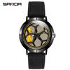 Sanda Cool Wheel Men's Skeleton Dial Leather Strap Waterproof Quartz Watch