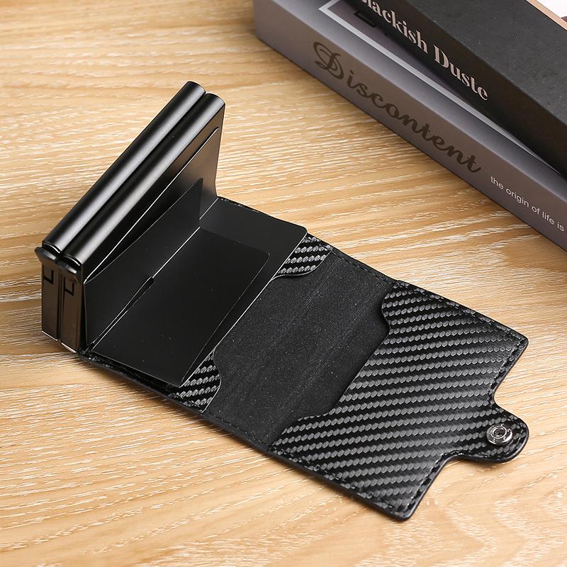 Double-Layer Aluminum Auto-Pop Card Holder - Multi-Slot RFID Metal Wallet with Slim Design