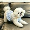 Cute Pet Products Checkered Bow Strappy Dog Dresses Pet Spring Lightweight Dog Cat Teddy Bear Summer Clothing Dogs Accessories