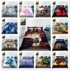 Transport Printed Bedding Quilt and Pillowcase Full Size 2 or 3 Pieces Motorcycle or Car or Train or Plane Printed Comfortable Home Decoration