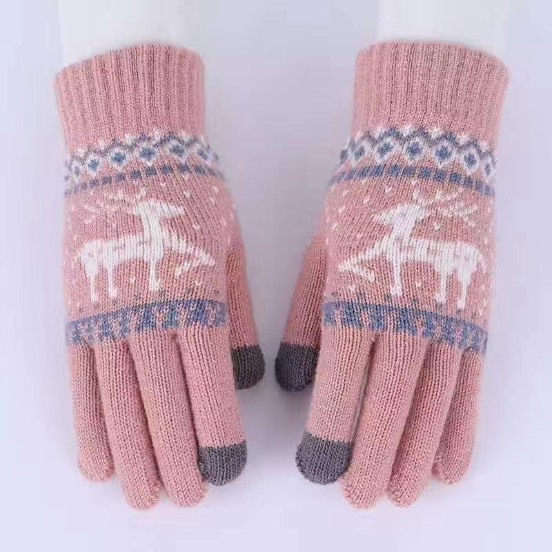 

Gloves female winter schoolgirl riding cute velvet thickened touch screen cold winter warm gloves