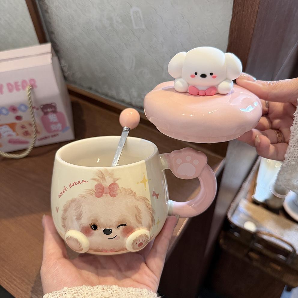 Puppy Mug High Value Ceramic Cup Cute Water Cup Female Couple Home Coffee Breakfast Cup Children