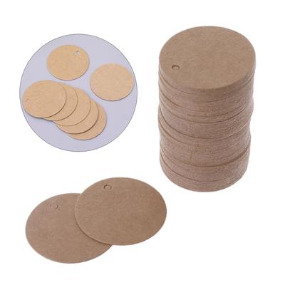 100 Pcs Blank Round Tags Handmade Circle Tags Gift Tags with Hole Kraft Paper Hang Tags Wish Tags for DIY Party Crafts