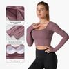 NordingShow Women's Long Sleeve Athletic Crop Top
