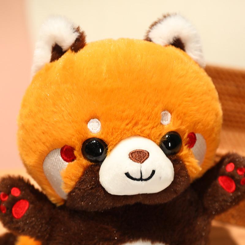 Animali di peluche creativi da 30 cm Procione diventa Panda Rosso Travestimento Giocattoli di peluche Cuscino morbido da lancio per bambini Regali di compleanno Decorazioni