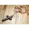 Vintage Simple Handmade Wood Cross Pendant Gift For Men Women
