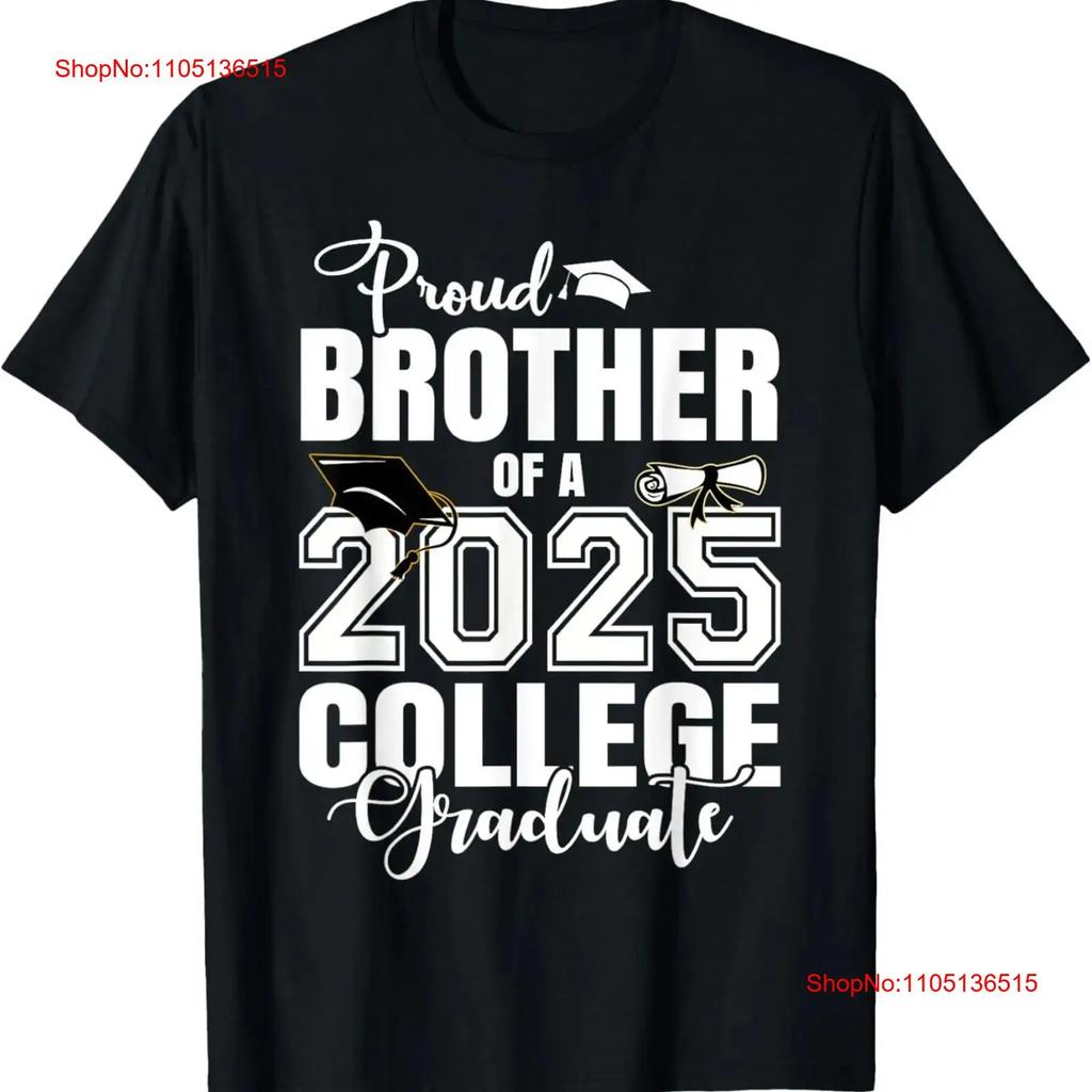 Proud Brother Of A 2025 College Graduate Graduation T Shirt Vintage Washed Graphic Homme Soft Comfortable Stretched Versatile