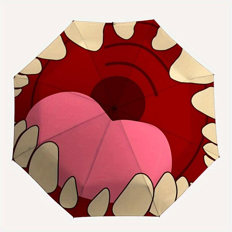 1pc Stitch teeth Folding Umbrella,Compact Travel Umbrella with 8-Rib Design,Thickened And Reinforced Umbrella Frame yy250728009