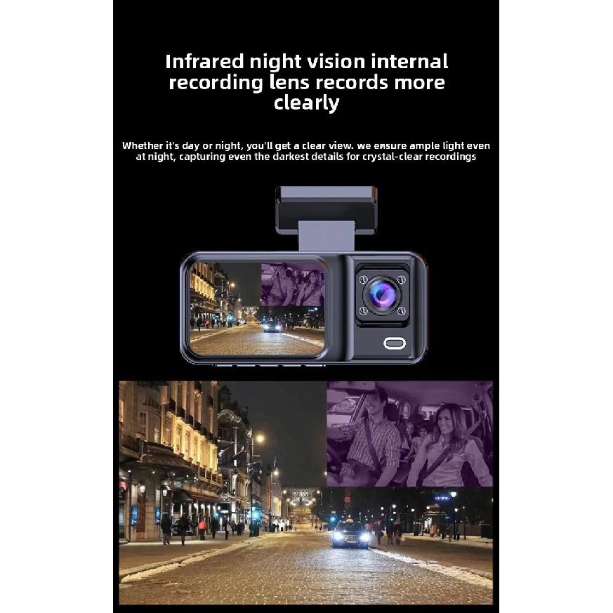 HONG TONG New WIFI Dual Lens Driving Recorder with Reverse Image Supporting High-definition 1080P Infrared Night Vision