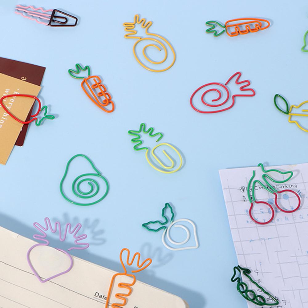 10 Pieces Cartoon Vegetabl Creative Carrot Metal Office School Supplies Cute Paper Clips Gift