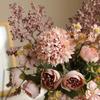 1pc Bright Colored Artificial Blooms Artificial Flower Bouquet Elegant Silk Floral Bouquets for Wedding Home Office Decor for Ta