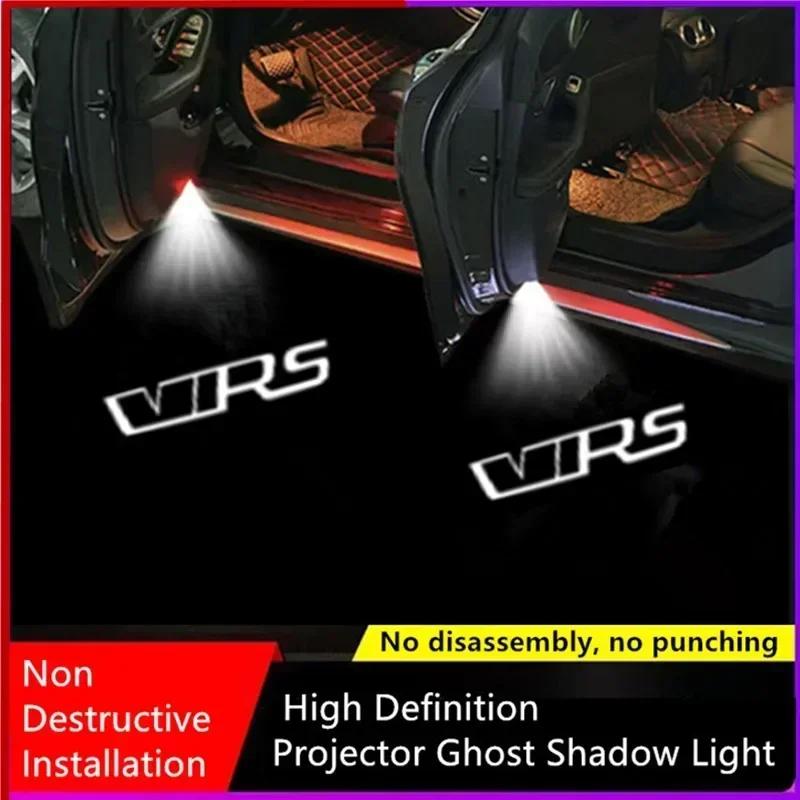 ZVK5 2 Pièces Lumière d'Accueil de Porte de Voiture Logo pour Skoda VRS Logo Octavia A5 MKII 2006 2007 2008-2013 Projecteur d'Ombre Fantôme Accessoires de Lampe