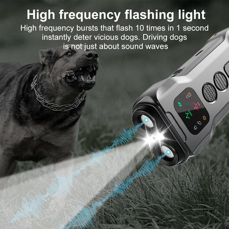 LED Flashlight Torch Dog Anti Barking Training Device Double Head Dog Repeller Rechargable Ultrasound Pet Dog Training Device