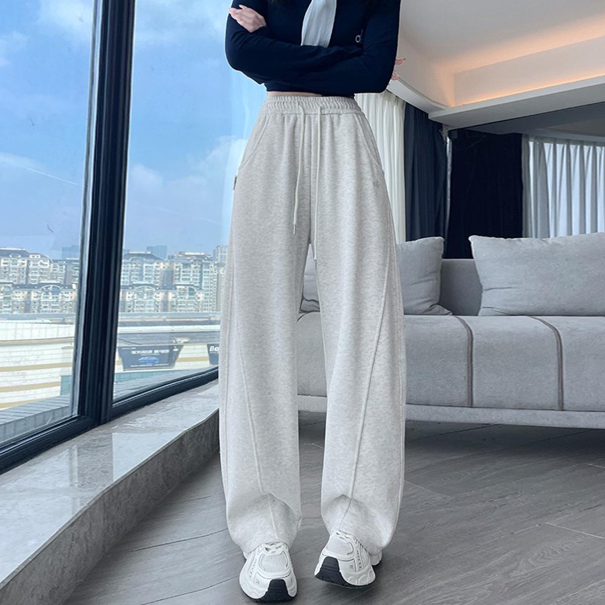 

Women s Spring & Autumn High-Waist Wide-Leg Pants - Slimming, Versatile Casual Fit M (50-60 kg)